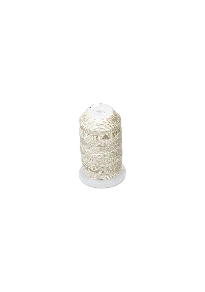 Purely Silk Simply Beading Thread Cord Size FF Ecru 0.015 Inch 0.38mm Spool 115 Yards for Stringing Weaving Knotting